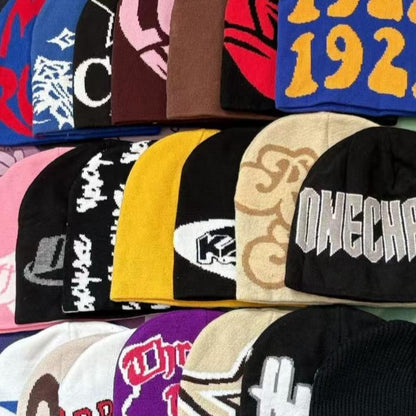 Retro Print Knitted Beanie