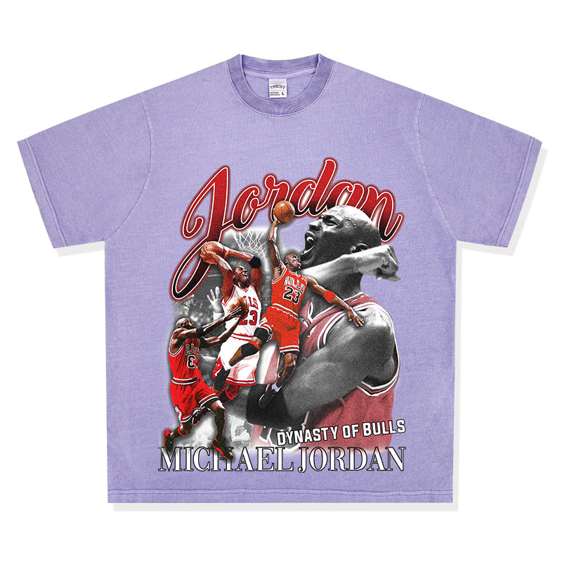 Retro print long-sleeved and short-sleeved shirts