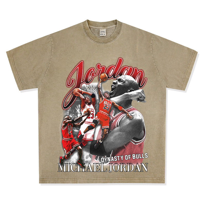 Retro print long-sleeved and short-sleeved shirts