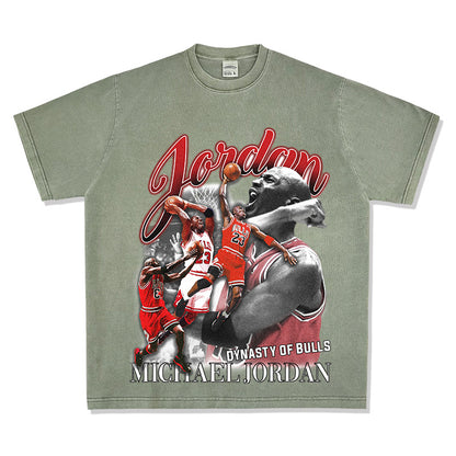 Retro print long-sleeved and short-sleeved shirts