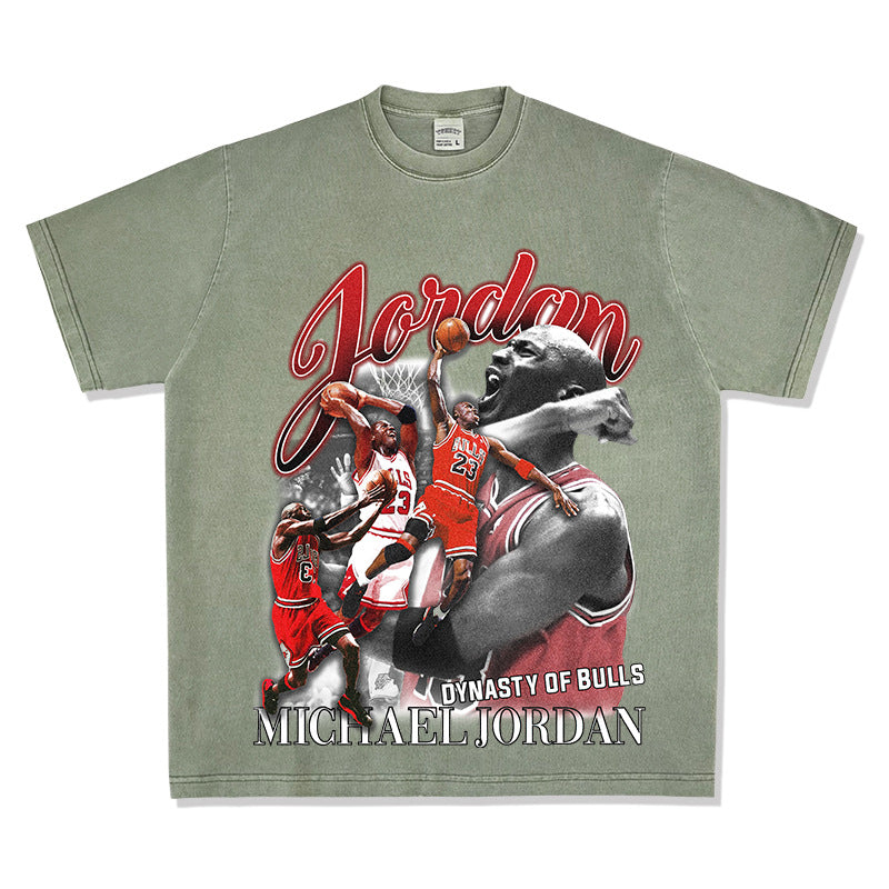 Retro print long-sleeved and short-sleeved shirts