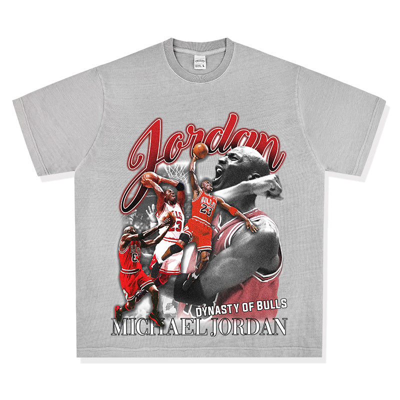 Retro print long-sleeved and short-sleeved shirts