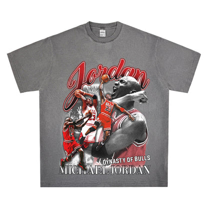 Retro print long-sleeved and short-sleeved shirts