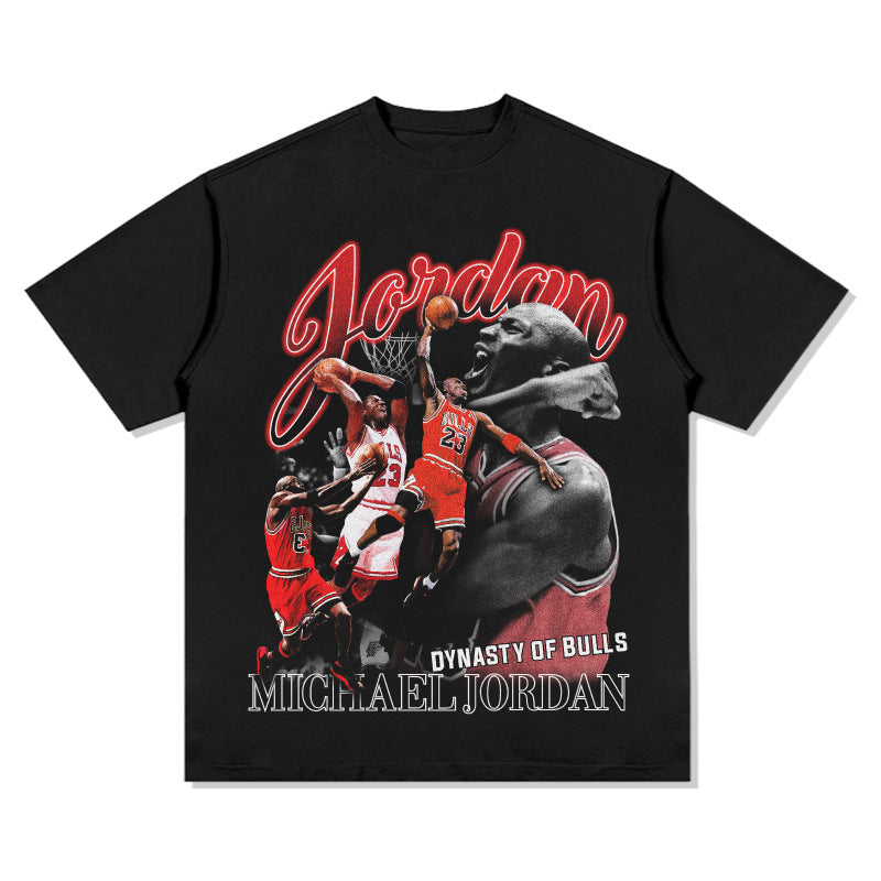 Retro print long-sleeved and short-sleeved shirts