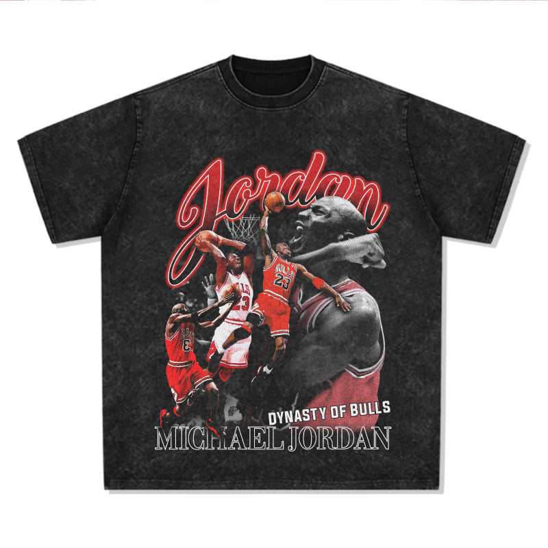 Retro print long-sleeved and short-sleeved shirts