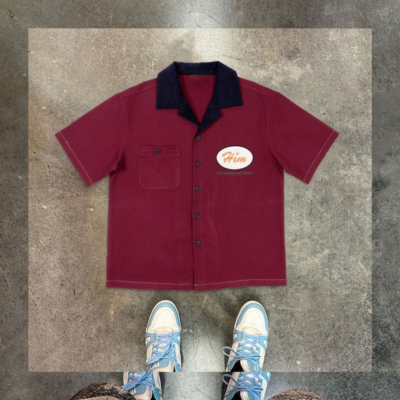 Retro Print Short Sleeve Shirt