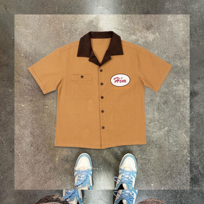 Retro Print Short Sleeve Shirt