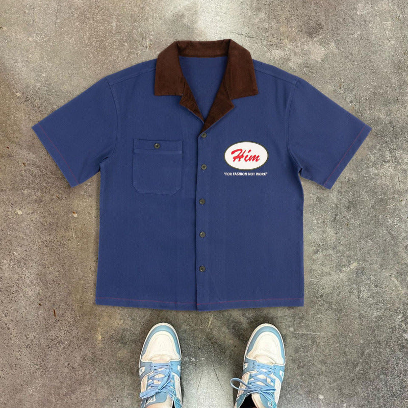 Retro Print Short Sleeve Shirt