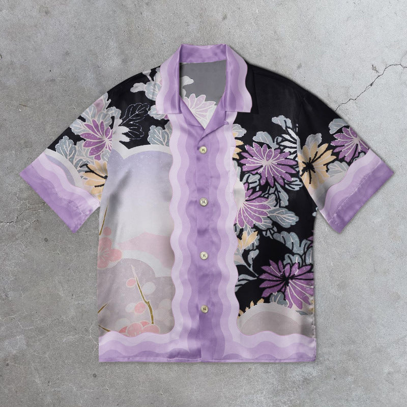 Retro Print Short Sleeve Shirt