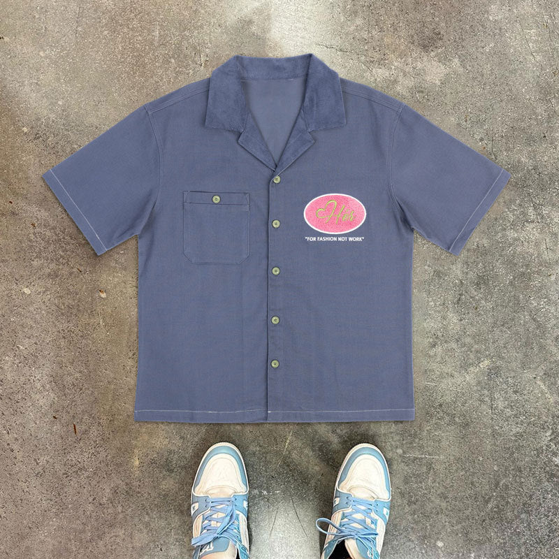 Retro Print Short Sleeve Shirt
