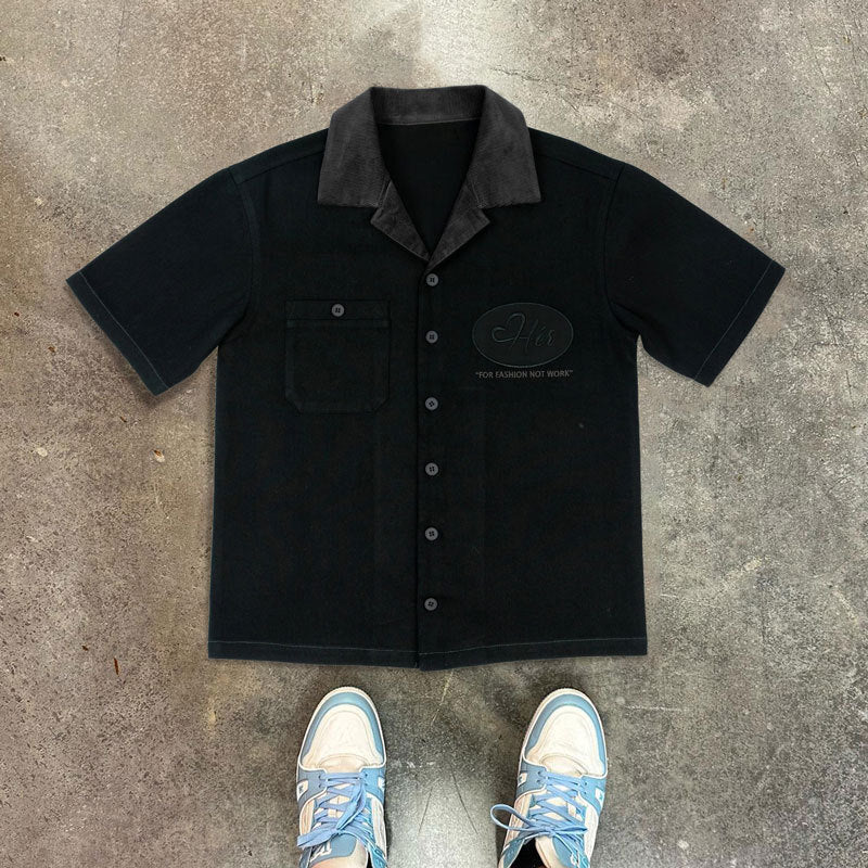 Retro Print Short Sleeve Shirt
