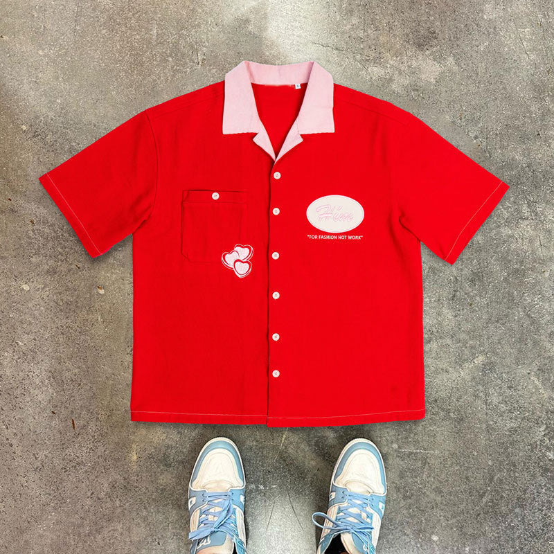 Retro Print Short Sleeve Shirt