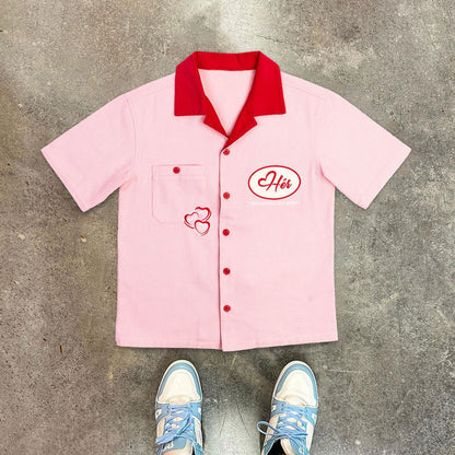 Retro Print Short Sleeve Shirt