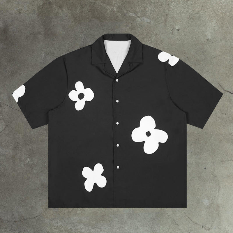 Retro Print Short Sleeve Shirt