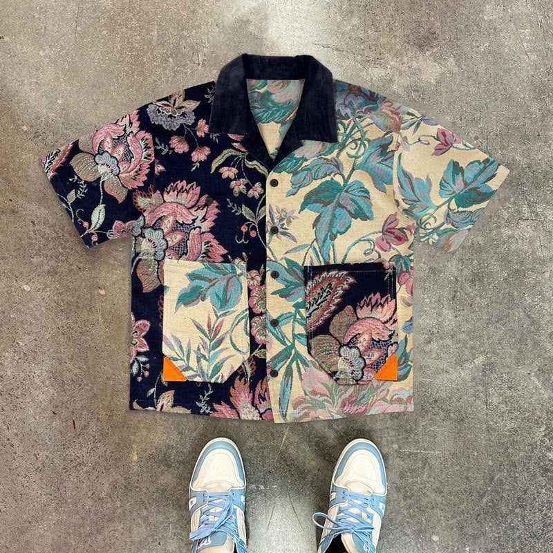 Retro Print Short Sleeve Shirt