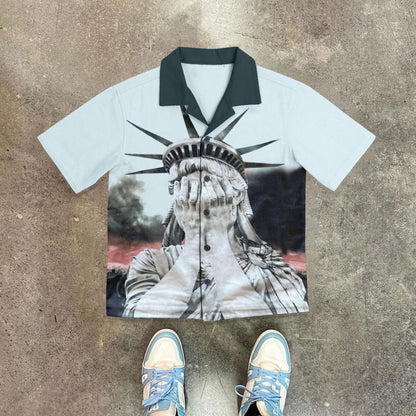 Retro Print Short Sleeve Shirt