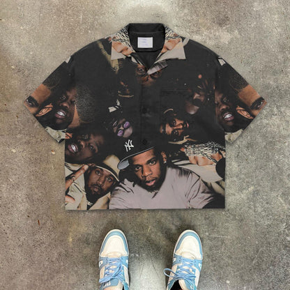 Retro Print Short Sleeve Shirt