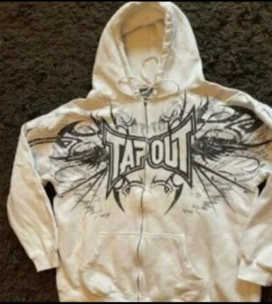 Retro print zipper top