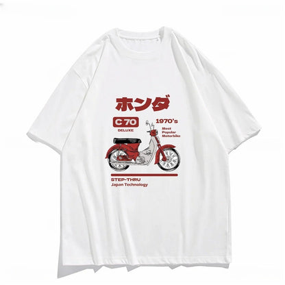 Retro Printed Cotton T-Shirt