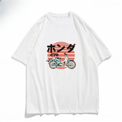 Retro Printed Cotton T-Shirt