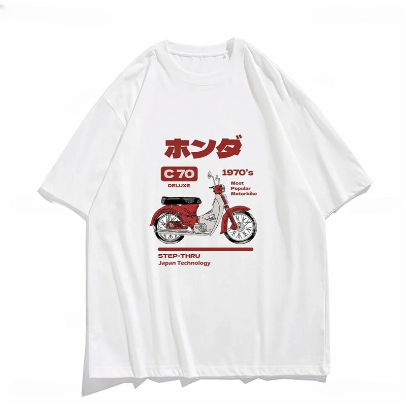 Retro Printed Cotton T-Shirt