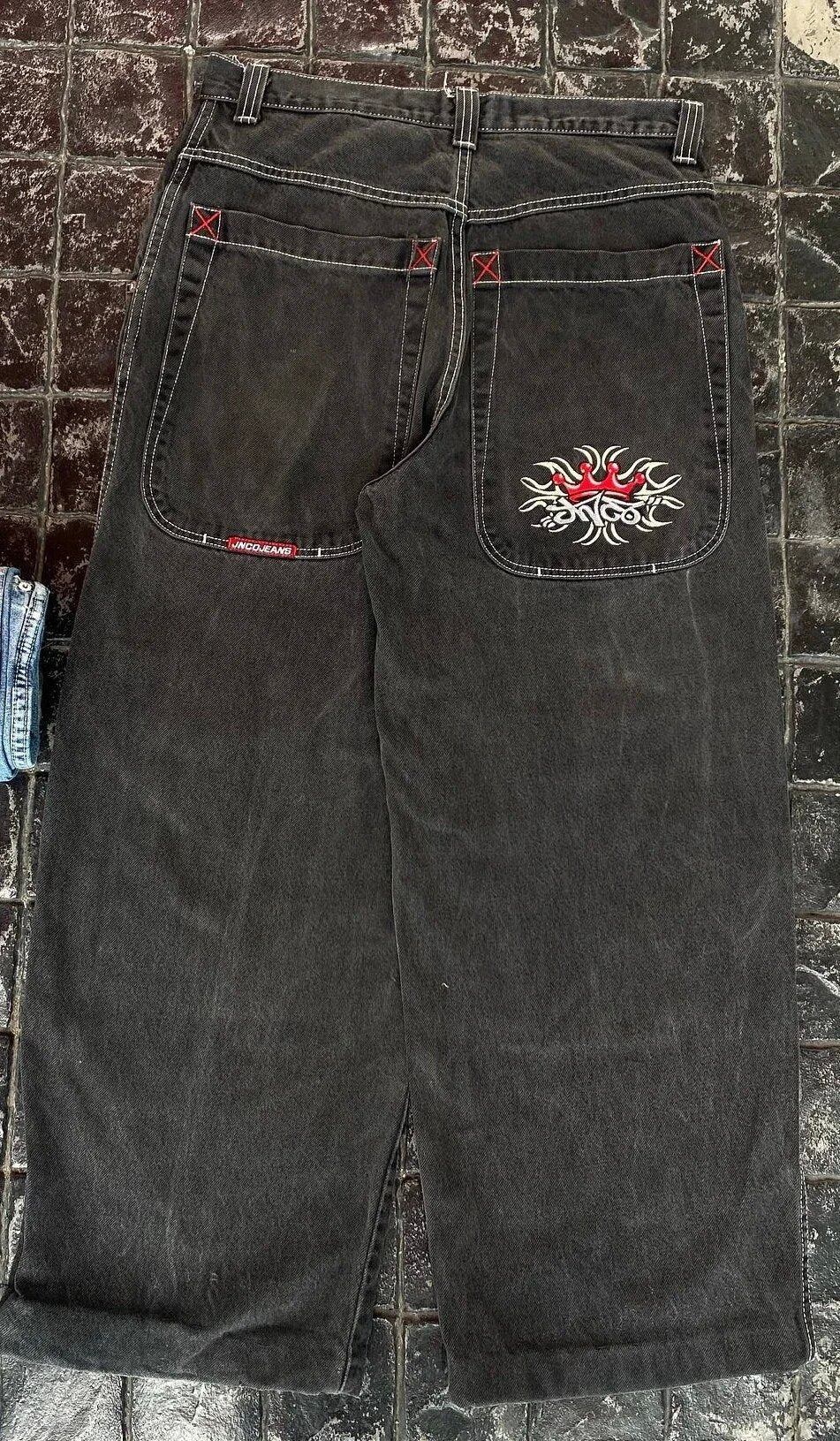 Retro Printed Straight Leg Jeans