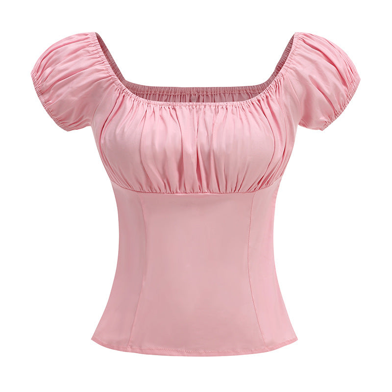 Retro Printed Women Shoulder Top