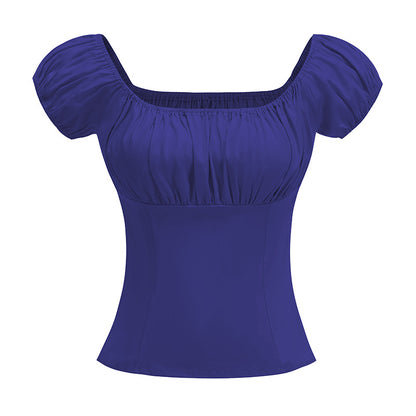 Retro Printed Women Shoulder Top