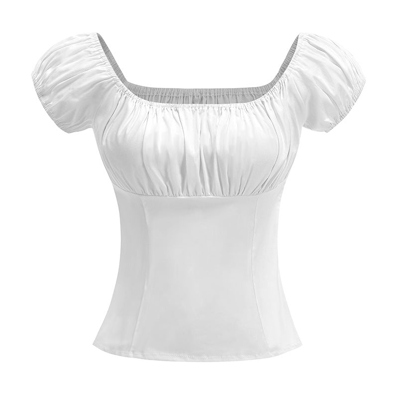 Retro Printed Women Shoulder Top