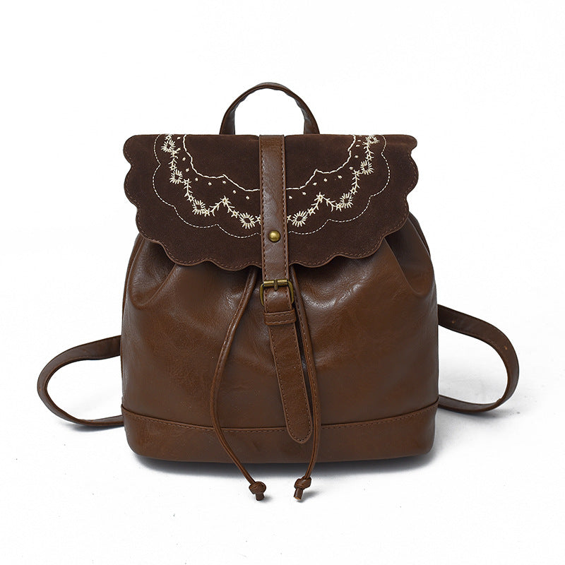 Retro PU Drawstring Backpack