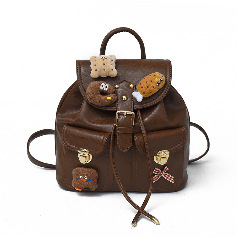 Retro PU Drawstring Backpack