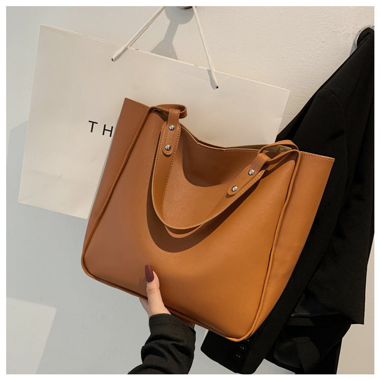 Retro PU Leather Bucket Bag