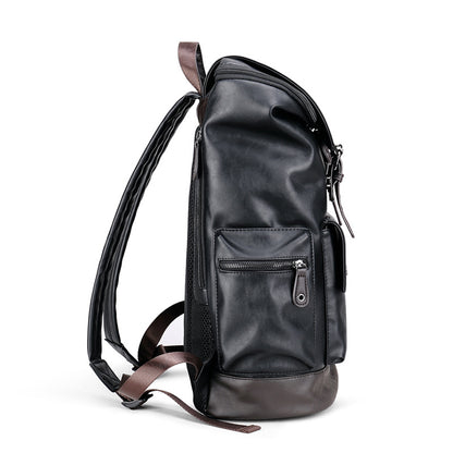 Retro PU Leather Laptop Backpack