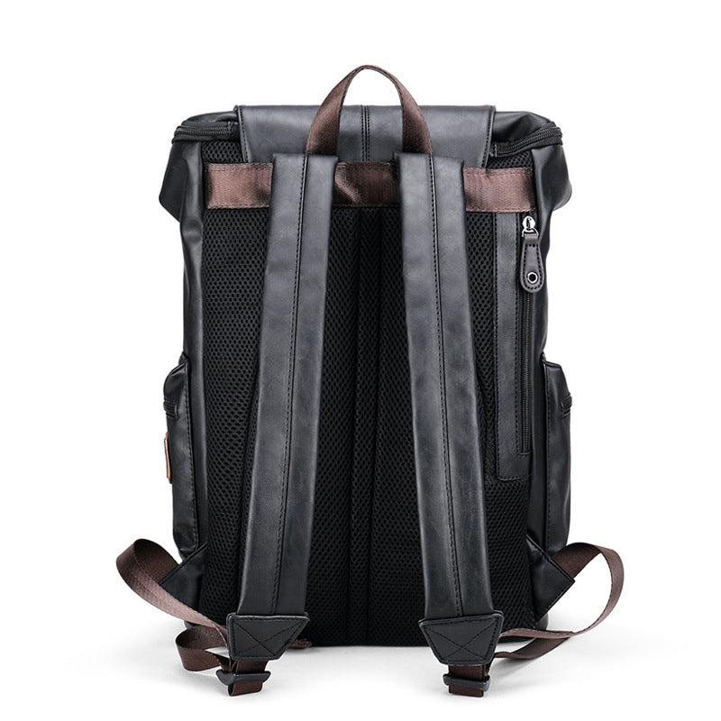 Retro PU Leather Laptop Backpack