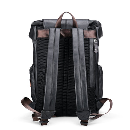 Retro PU Leather Laptop Backpack
