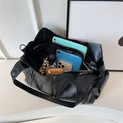Retro PU Leather Tote Bag with Adjustable Strap