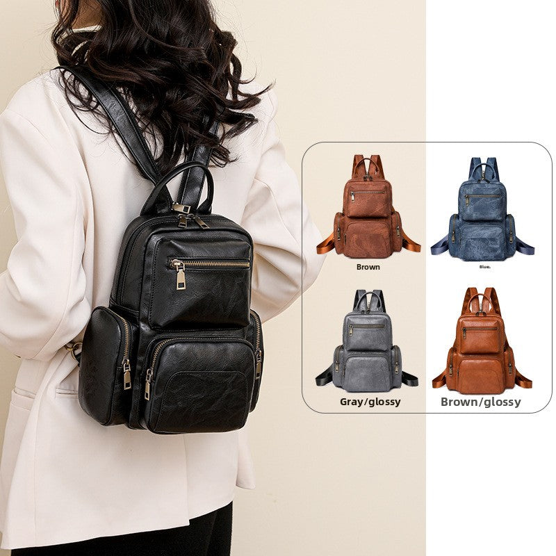 Retro PU small backpack