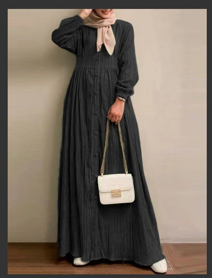 Retro Puff Sleeve Long Dress