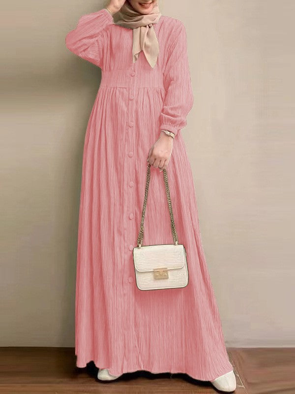Retro Puff Sleeve Long Dress