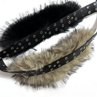 Retro Punk Fur Stitched Fashion Belt