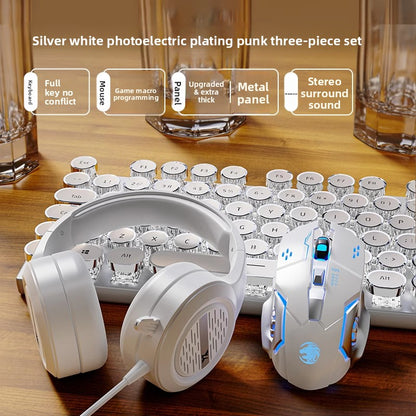 Retro Punk Wireless Mechanical Keyboard and Mouse Set