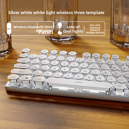 Retro Punk Wireless Mechanical Keyboard and Mouse Set