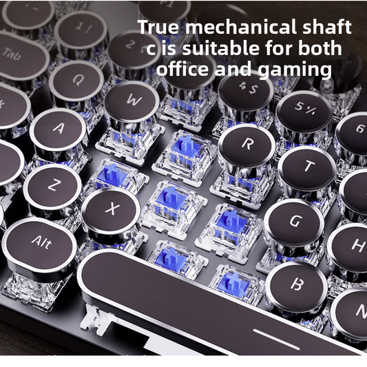Retro Punk Wireless Mechanical Keyboard and Mouse Set