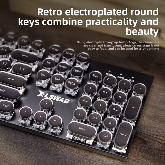 Retro Punk Wireless Mechanical Keyboard and Mouse Set