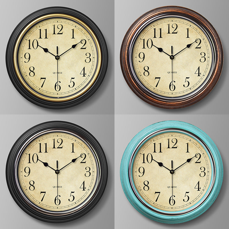 Retro Quartz Wall Clock with Silent Movement