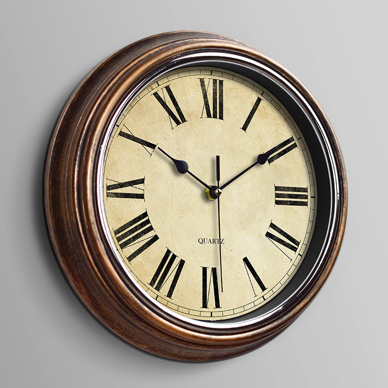 Retro Quartz Wall Clock with Silent Movement