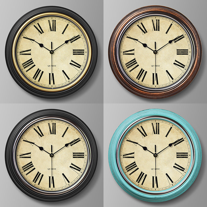 Retro Quartz Wall Clock with Silent Movement