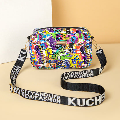 Retro Rainbow Crossbody Camera Bag