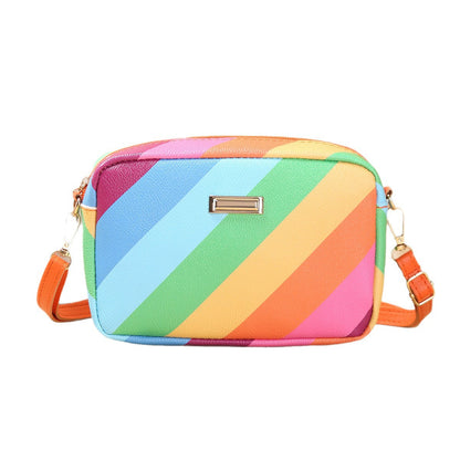 Retro Rainbow Crossbody Camera Bag