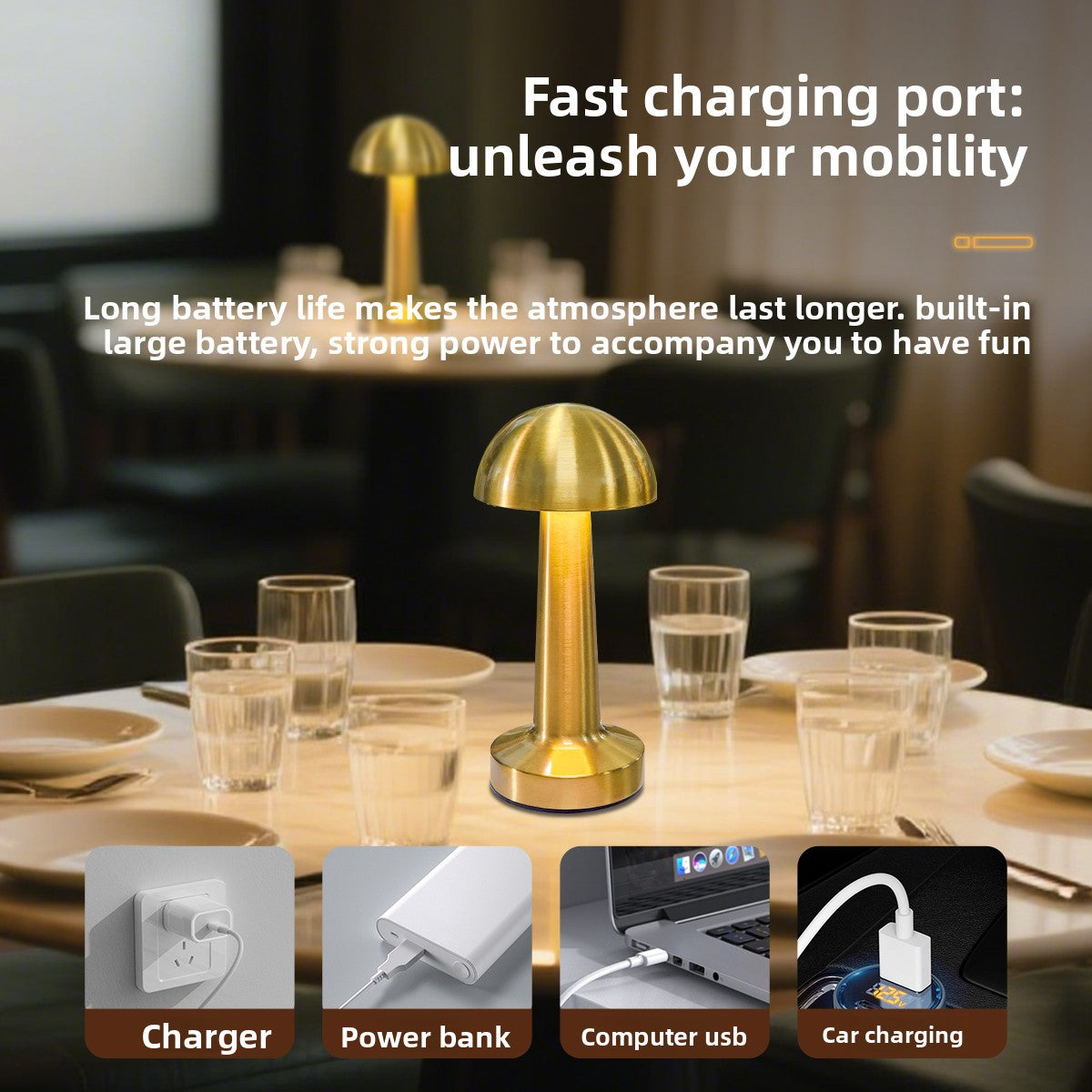 Retro Rechargeable Table Lamp